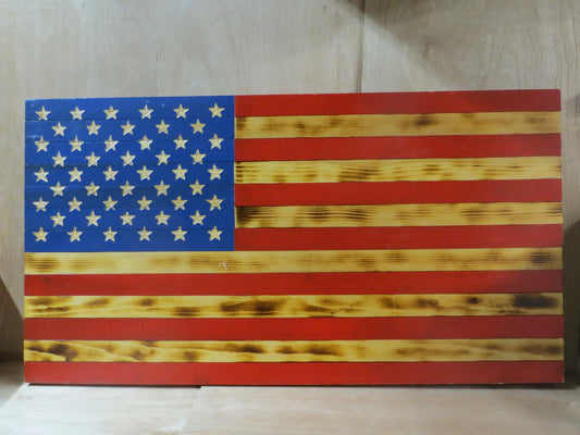 Handmade Wooden American Flag