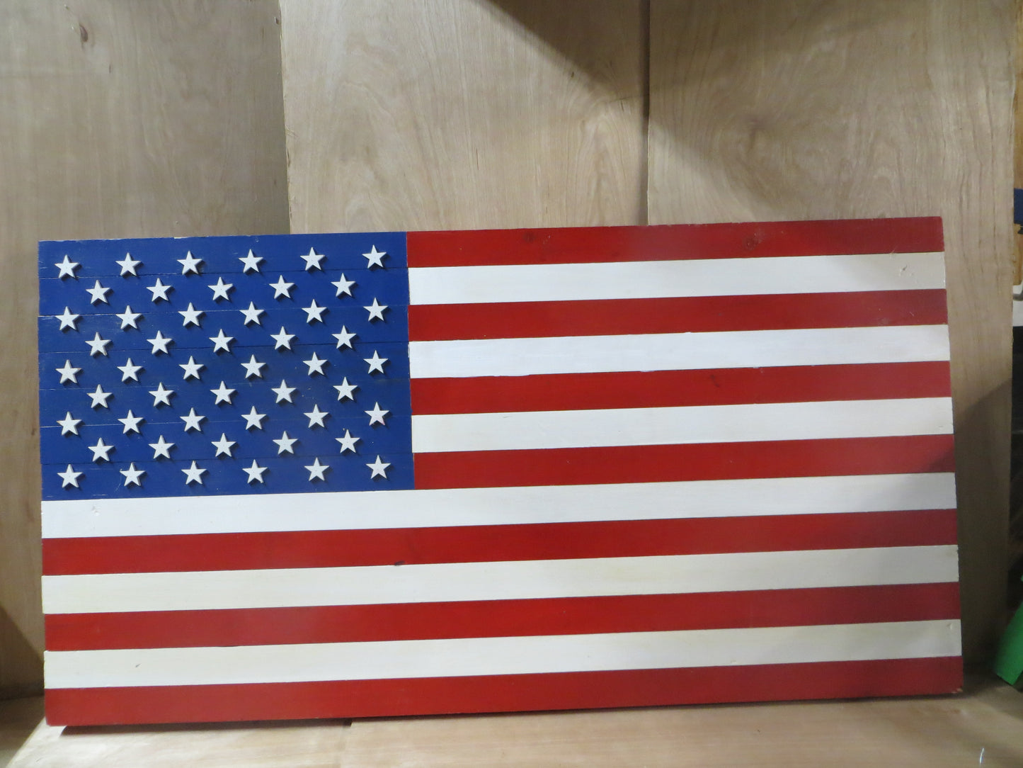 Large Handmade Wooden Custom American Flag