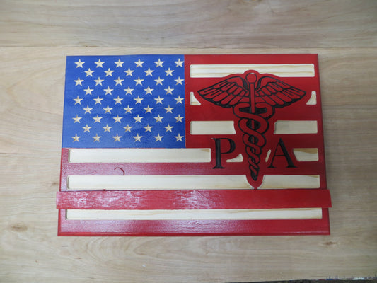 Wooden American Flag with P.A. Insinga