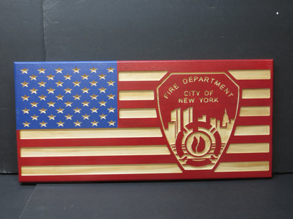 American Flag with NYFD insignia