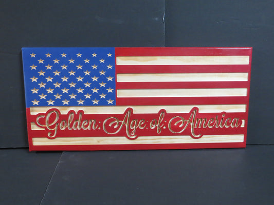 American wooden custom Flag